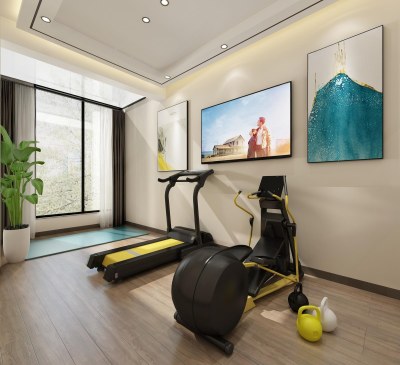 现代健身房3D模型下载